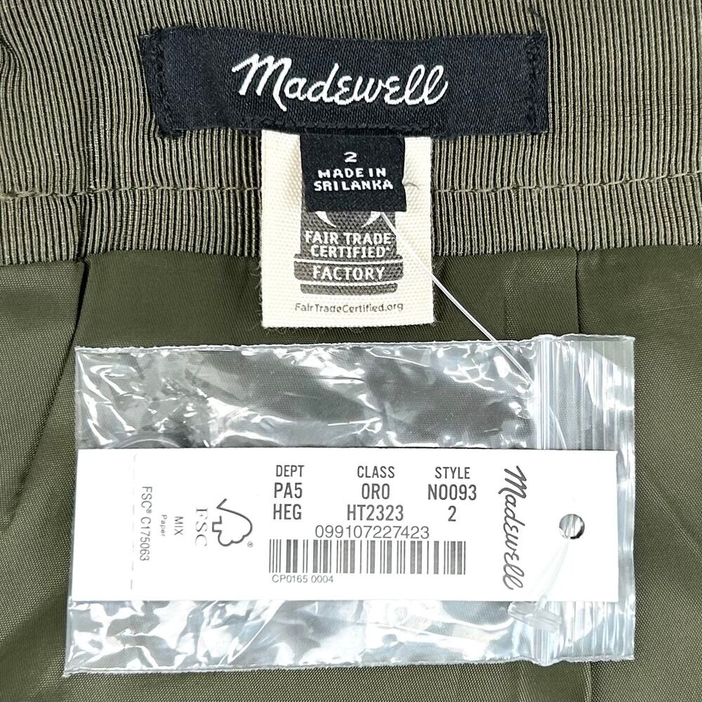 Madewell English Countryside Heritage Wool Green Cargo A-Line Mini Skirt NWT - Picture 3 of 11